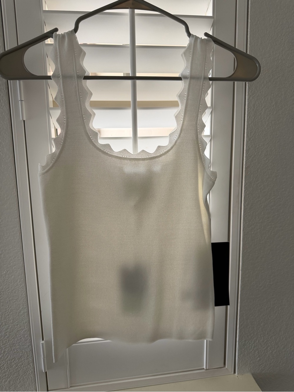 Tuckernuck Cream Scalloped-Edge Knit Tank